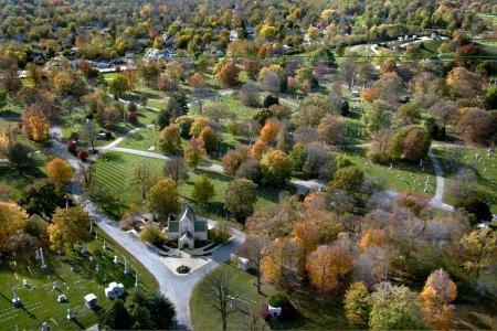 Crown Hill Cemetery aerial