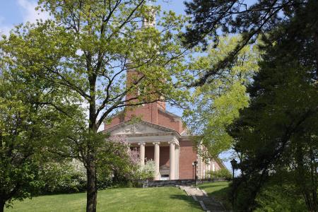 Chapel at Denison University trees