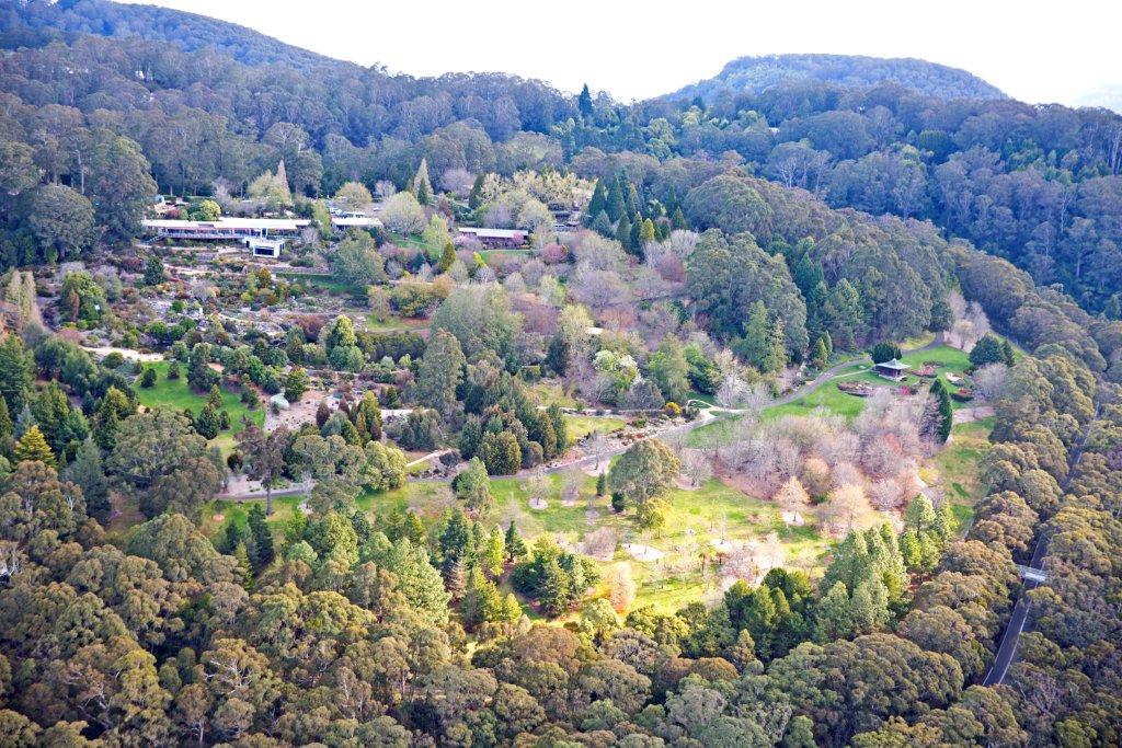 Blue Mountains Botanic Garden Mount Tomah from helicopter Blue Mountains Botanic Garden Mount Tomah from helicopter